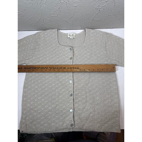 Reba Rose Made In New York Sweater Short Sleeve Cardigan Knit Womens Size Large - Picture 5 of 5